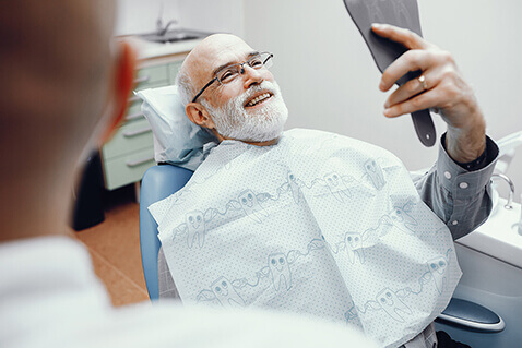 Older man in dentist chair